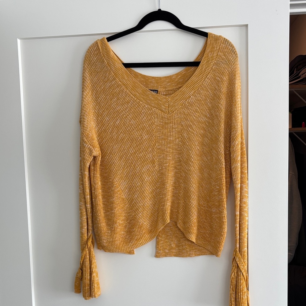 Express Mustard V-Neck Sweater